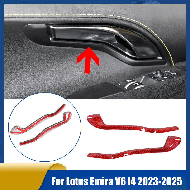 Red Real Carbon Fiber Interior Exterior Conosle Trim Cover For Lotus EMIRA 21-25 3
