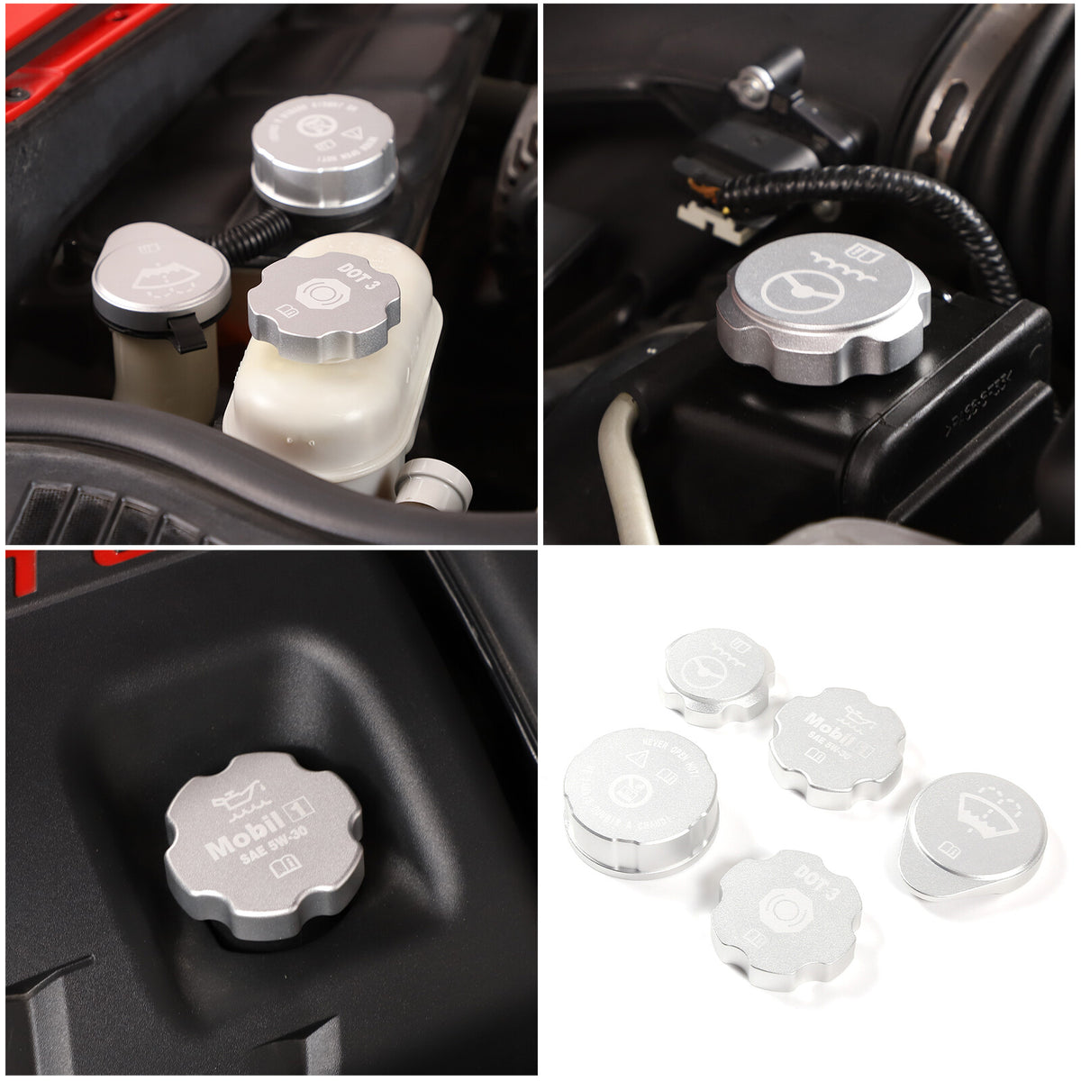 Silver Alloy Engine Cabin Switch & Intake Manifold Cover Set Kit For Corvette C6 13