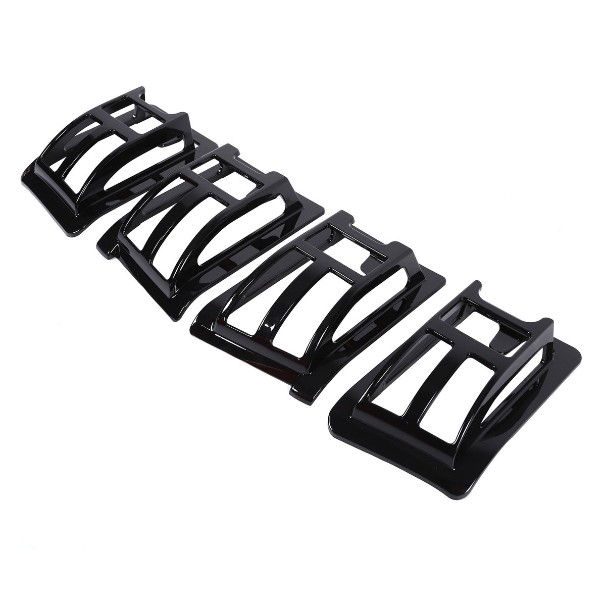 Piano Black Front & Rear Roof Light Guard Cover Trim Set For Hummer H2 03-09 US 4