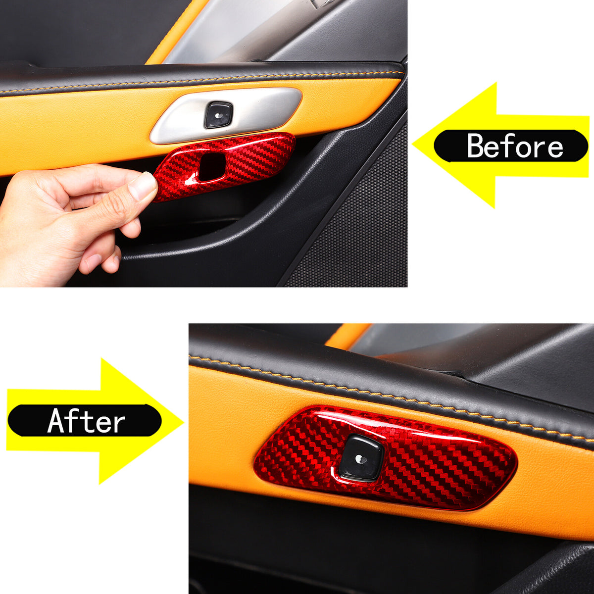 Red Real Carbon Fiber Interior Center Full Trim Set Kit For Corvette C7 2014-19 - Variants 1-5 58
