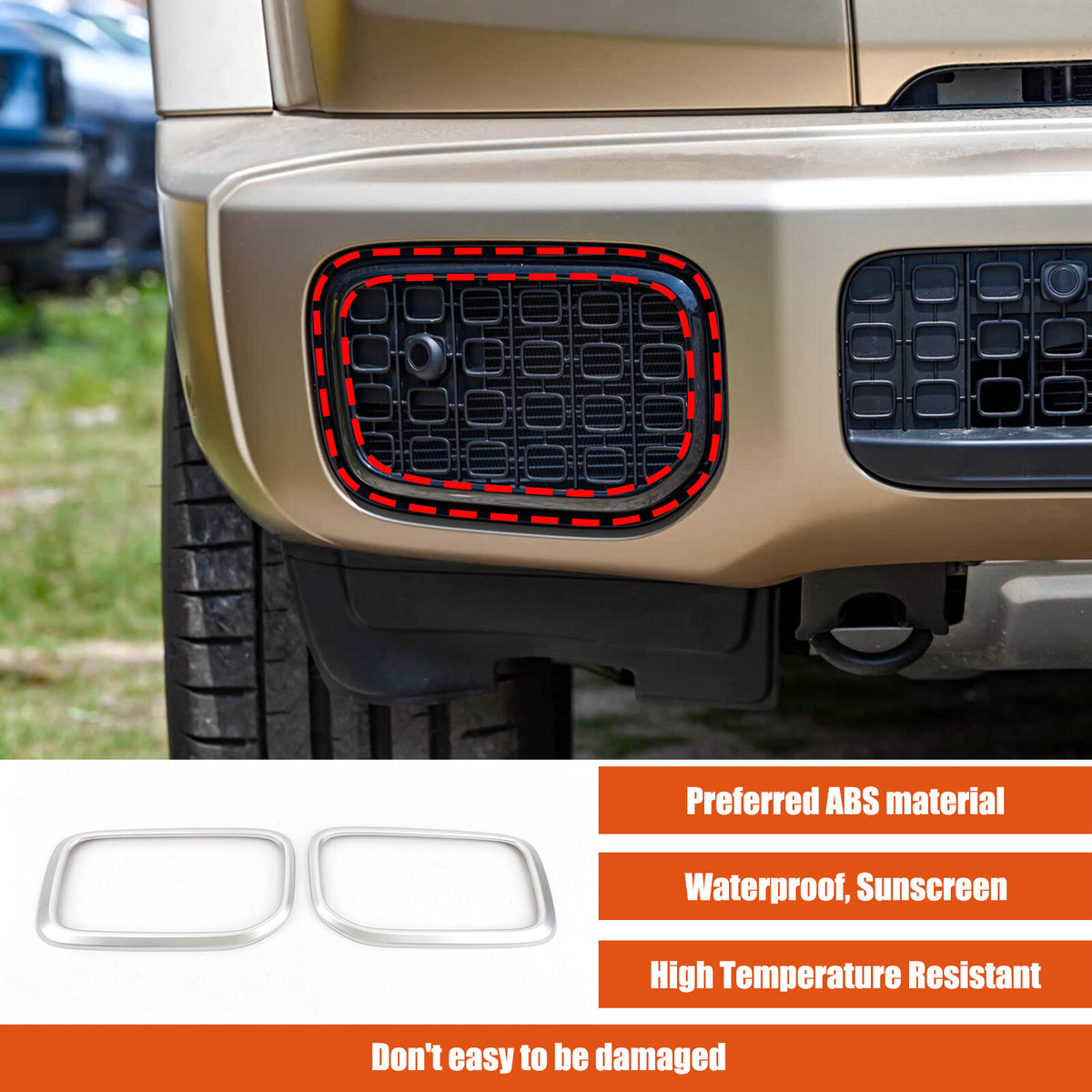 Silver ABS Front Bumper Side Air Intake Trim For Benz G-Class W463 G550 G63 25+ 8