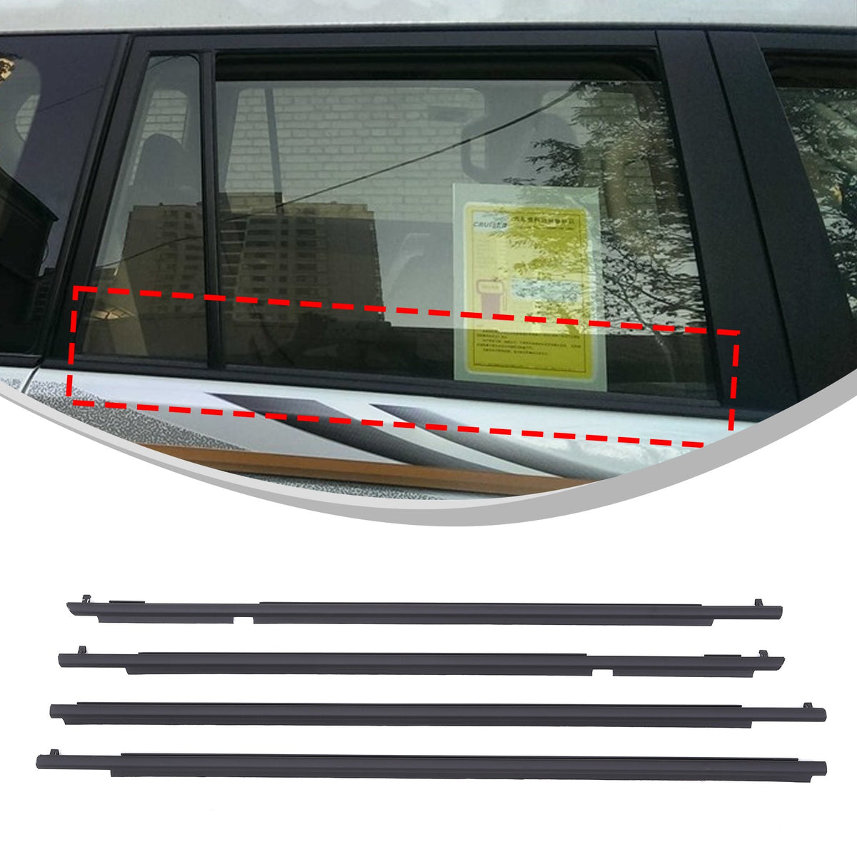 Replacement Rubber Window Outer Seal Strip For Toyota Prado LC150 2010-2020 US 7