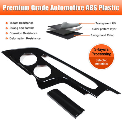 Glossy Piano Black Center Console Gear Panel Trim Set For Corvette C8 26+ US 12