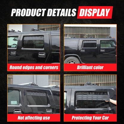 USA Flag Rear Window Vent Louver Shutter Cover Trim for Hummer H2 2003-2009 8