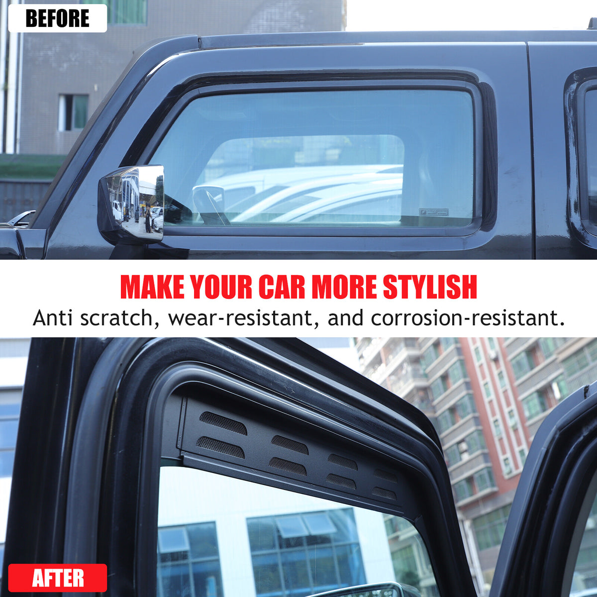 Alloy Front Door Window Louver Air Vent Panel Trim Cover For Hummer H3 05-09 US 20