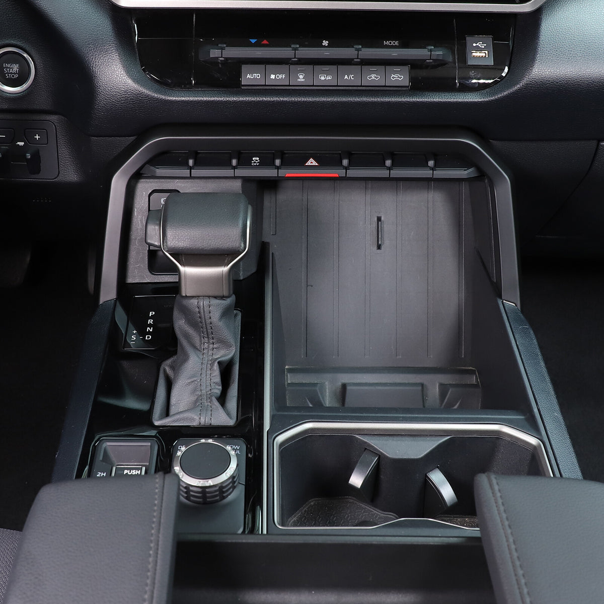 Matte Black ABS Center Console Frame Trim Cover For Tundra / Sequoia 2022-26 US 13