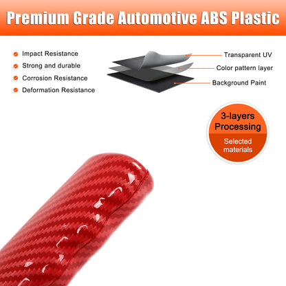 Red Carbon Fiber ABS Parking Brake Lever Sleeve Trim For Corvette C6 2005-2013 7