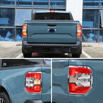 Chrome Silver Rear Taillight Trim Cover Bezel For Ford Maverick 2022-2024 2