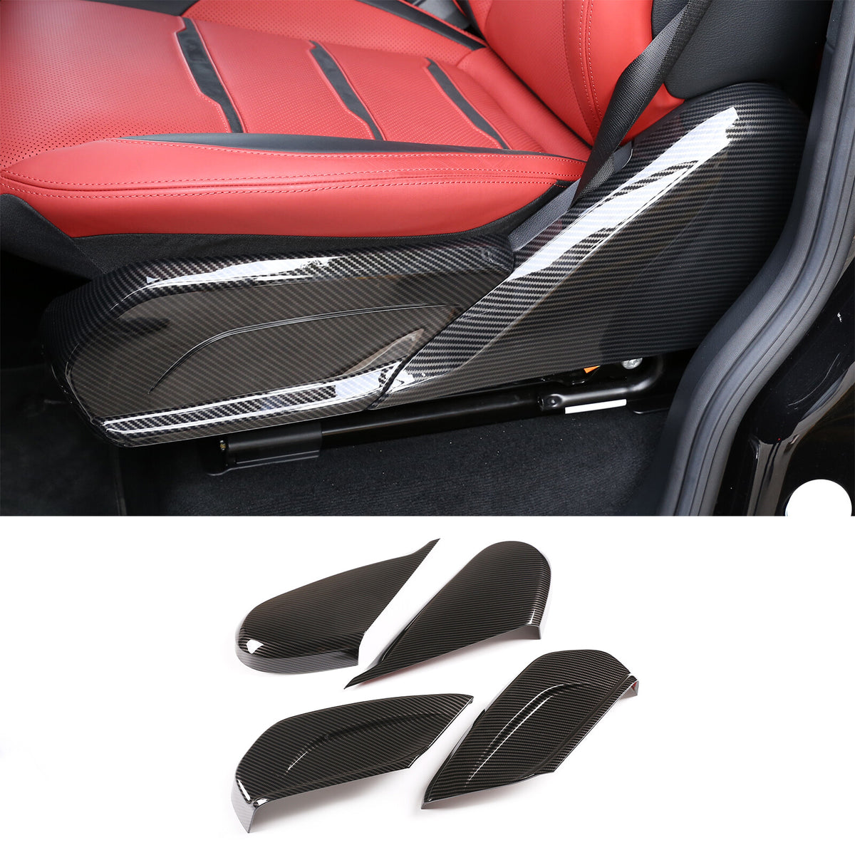 For Benz G-Class 2019-24 Carbon Fiber ABS Seat Button Handle Panel Cover Trim US 12