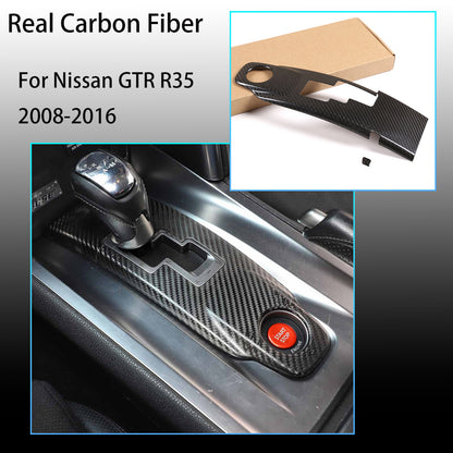 Real Carbon Fiber Gear Shift Panel Trim Cover For Nissan GTR R35 2008-2016 US 1
