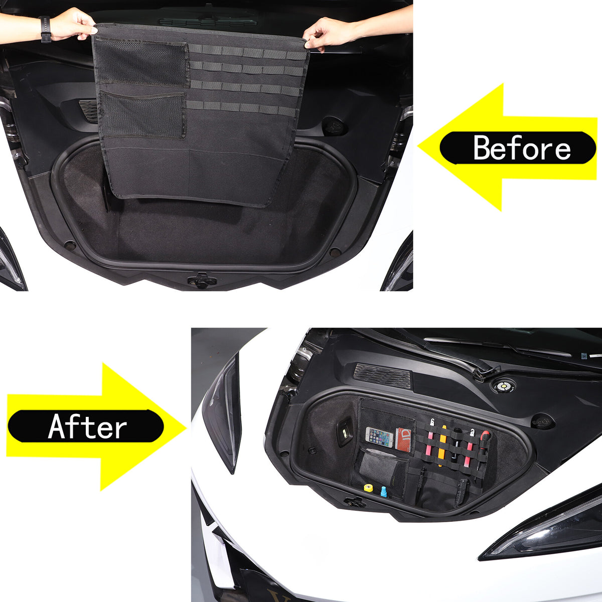 Center Console Seat Frunk Rear Trunk Storage Bag Tray For Corvette C8 20-26 89