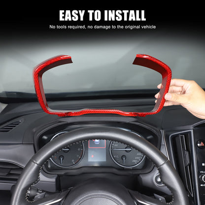 Red Real Carbon Fiber Center Dashboard Trim For Subaru Crosstrek 24+ 20