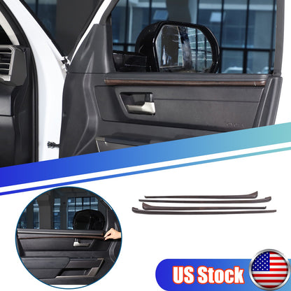 Wood Grain ABS Inner Upper Door Panel Trim For Toyota Tundra CrewMax Cab 2022+ 1