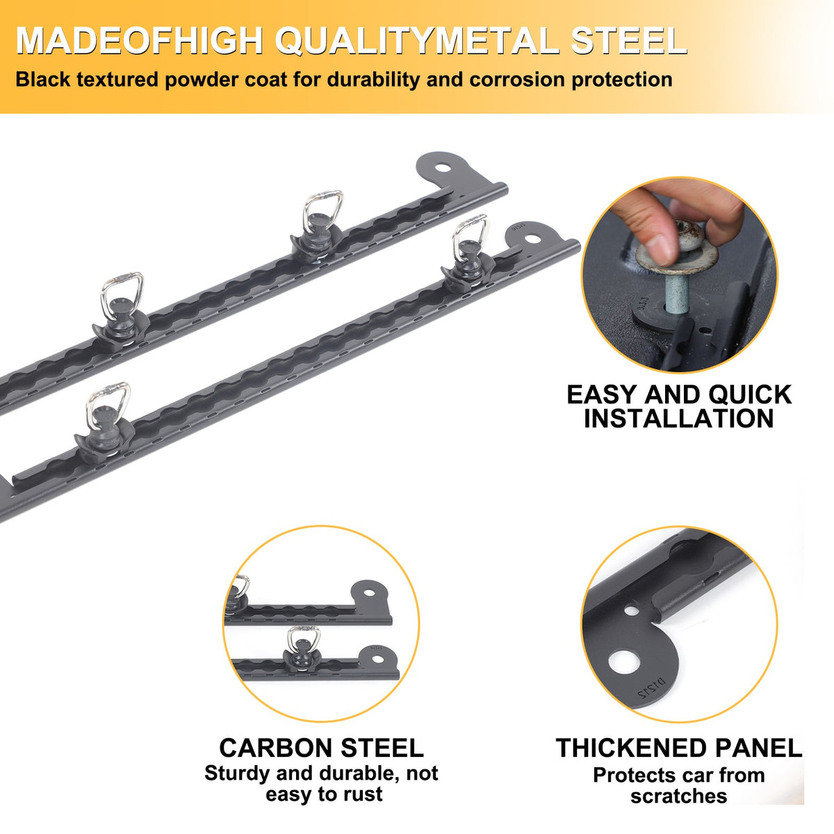Carbon Steel Bed Side Extension Slot Trim For Toyota Tacoma 2016-2022 US 22