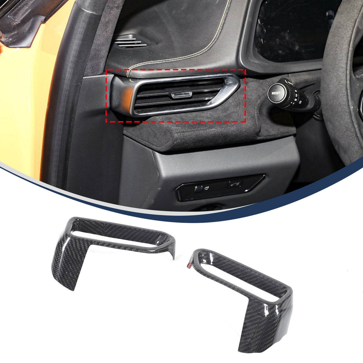 Real Carbon Fiber Center Console Side Air Vent Outlet Trim For Lotus Emira 23-25 4