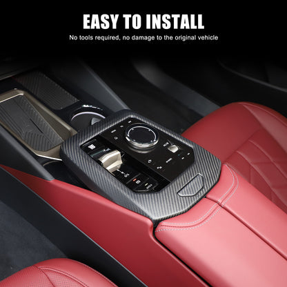 Matte Carbon Fiber Console Gear Panel Trim Cover For BMW 5 Series G60 i5 2024+ 14