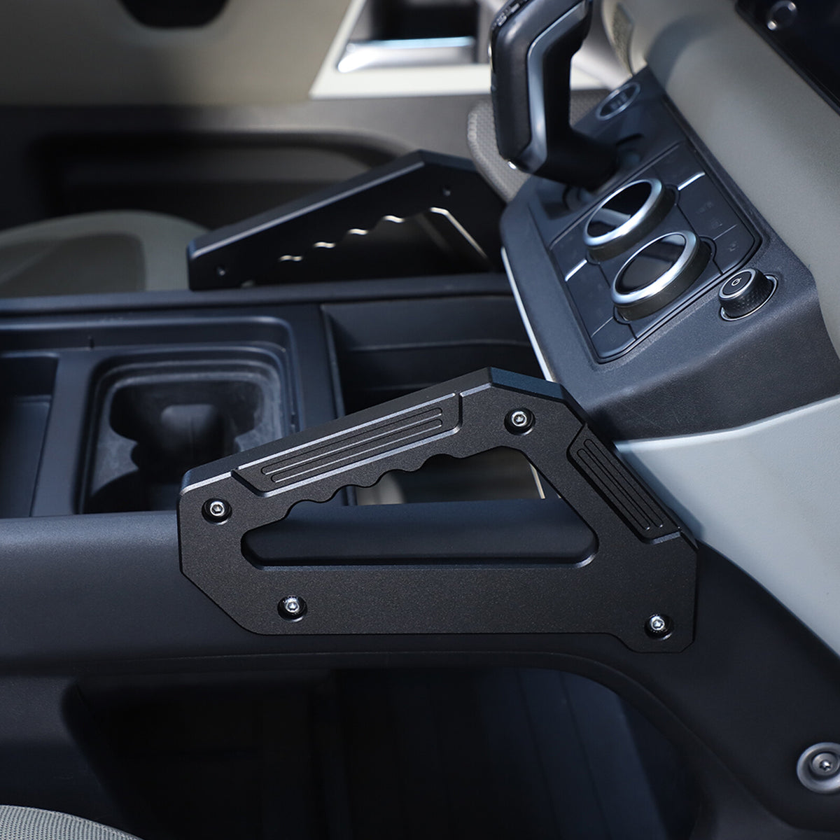 Black Alloy Door Pull Handle Armrest Panel Cover trim For LR Defender 2020-24 3
