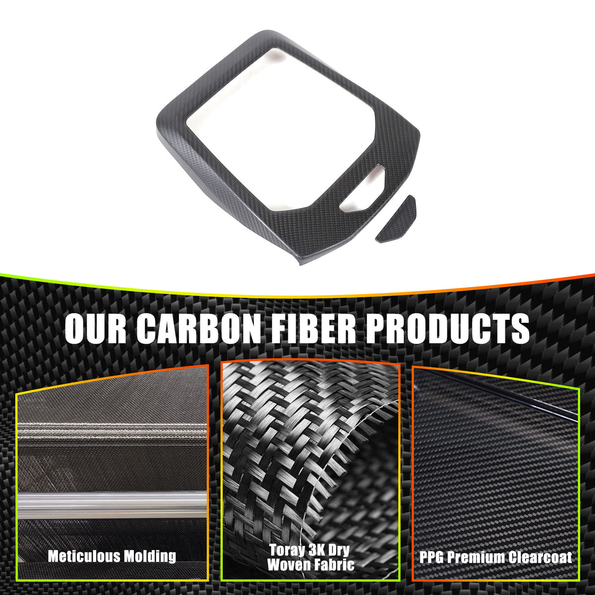 Matte Carbon Fiber Console Gear Panel Trim Cover For BMW 5 Series G60 i5 2024+ 12
