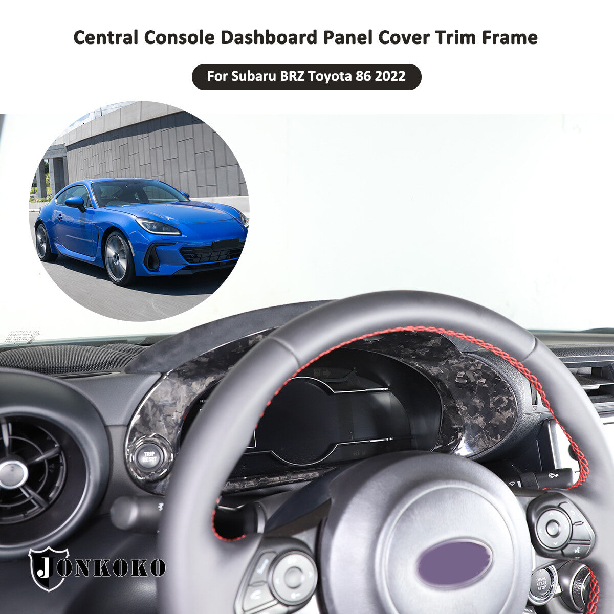 Forged Carbon Car Dashboard Box Cover Bezel Trim For Toyota 86 Subaru BRZ 22-23 4