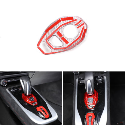 Red Real Carbon Fiber Console Gear Base Cover Trim For Lotus Emira V6 I4 2023-25 8