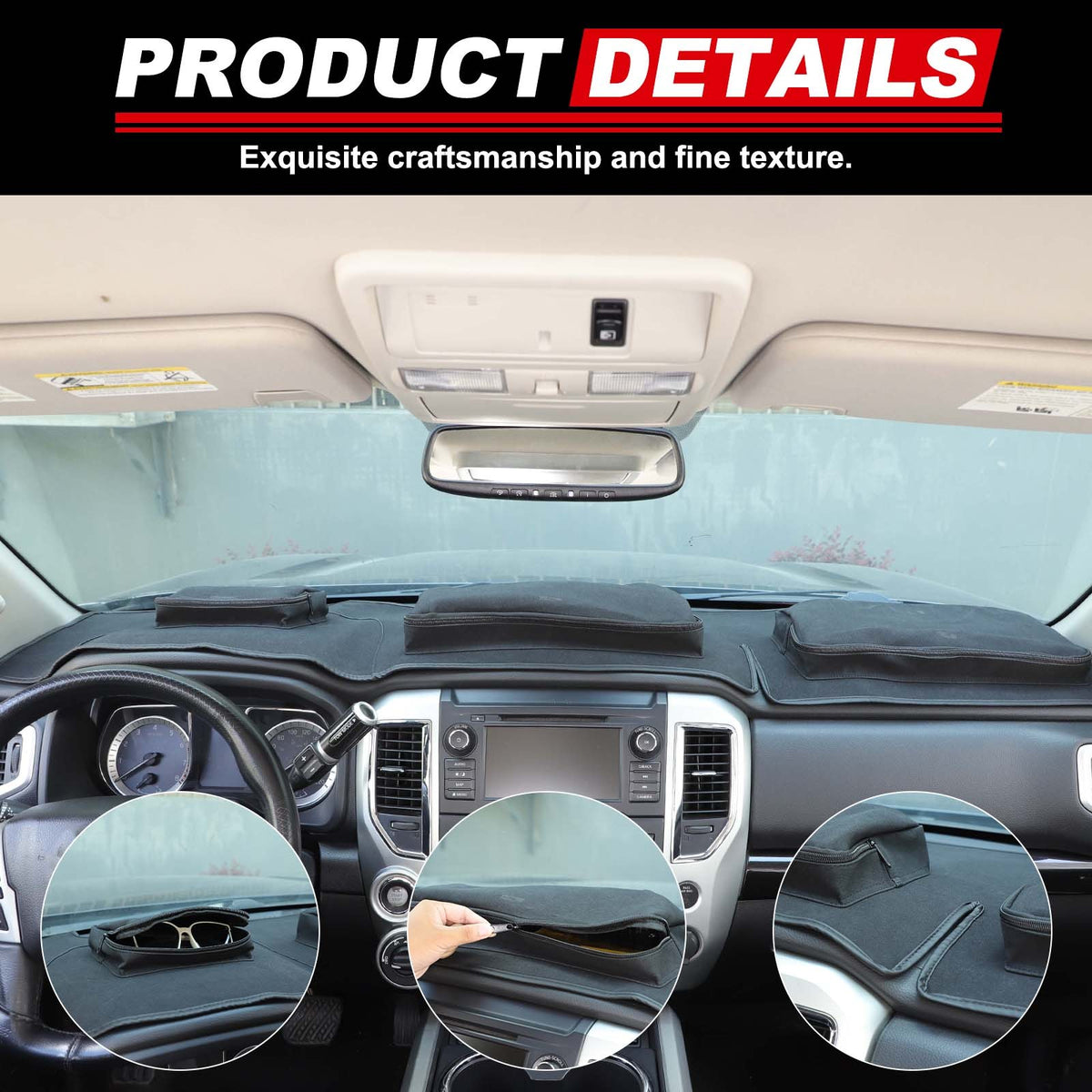 Interior Center Console Dashboard Storage Bag For Nissan Titan 2016-2023 US 11