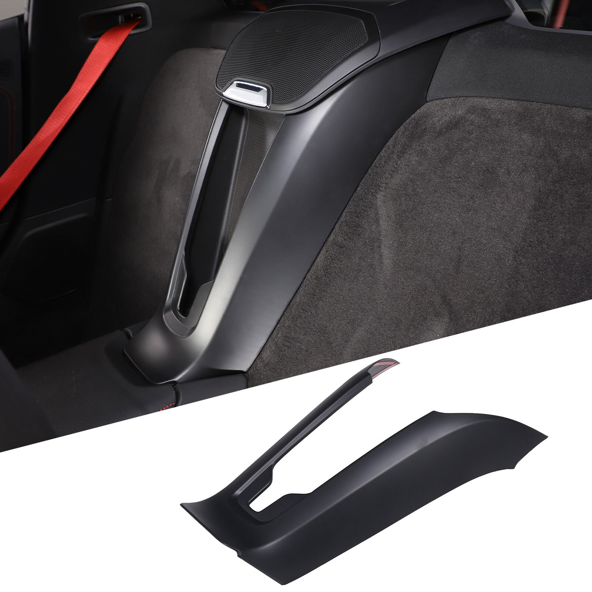 Matte Black ABS Full Interior Set Cover Trim Kit For Corvette C8 2020-25 - Styles 6-10 54