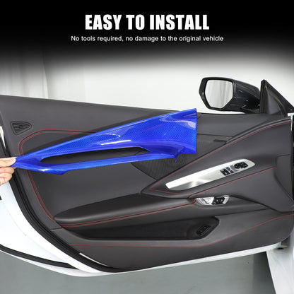 Blue Real Carbon Fiber Full Interior Set Decor Trim Kit for Corvette C8 20-25 - Variants 26-30 22