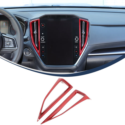 Red Real Carbon Fiber Center Console Air Vent Trim Cover For Subaru WRX VB 2022+ 1