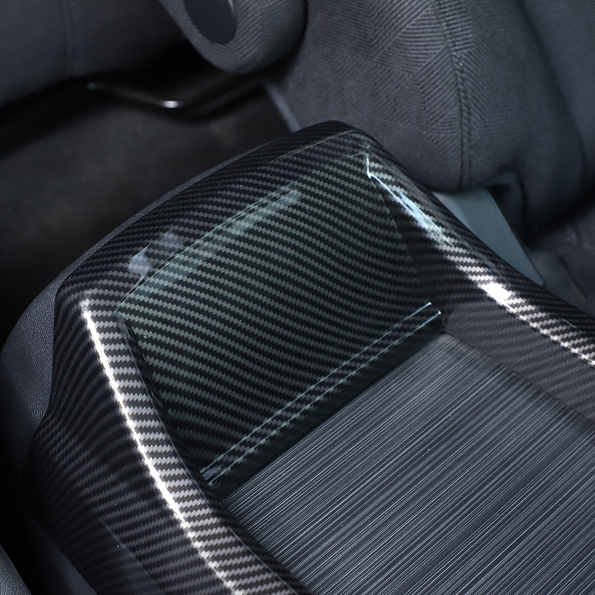 Carbon Fiber Center Console Armrest Box Side Panel Trim for Honda Pilot 16-22 16