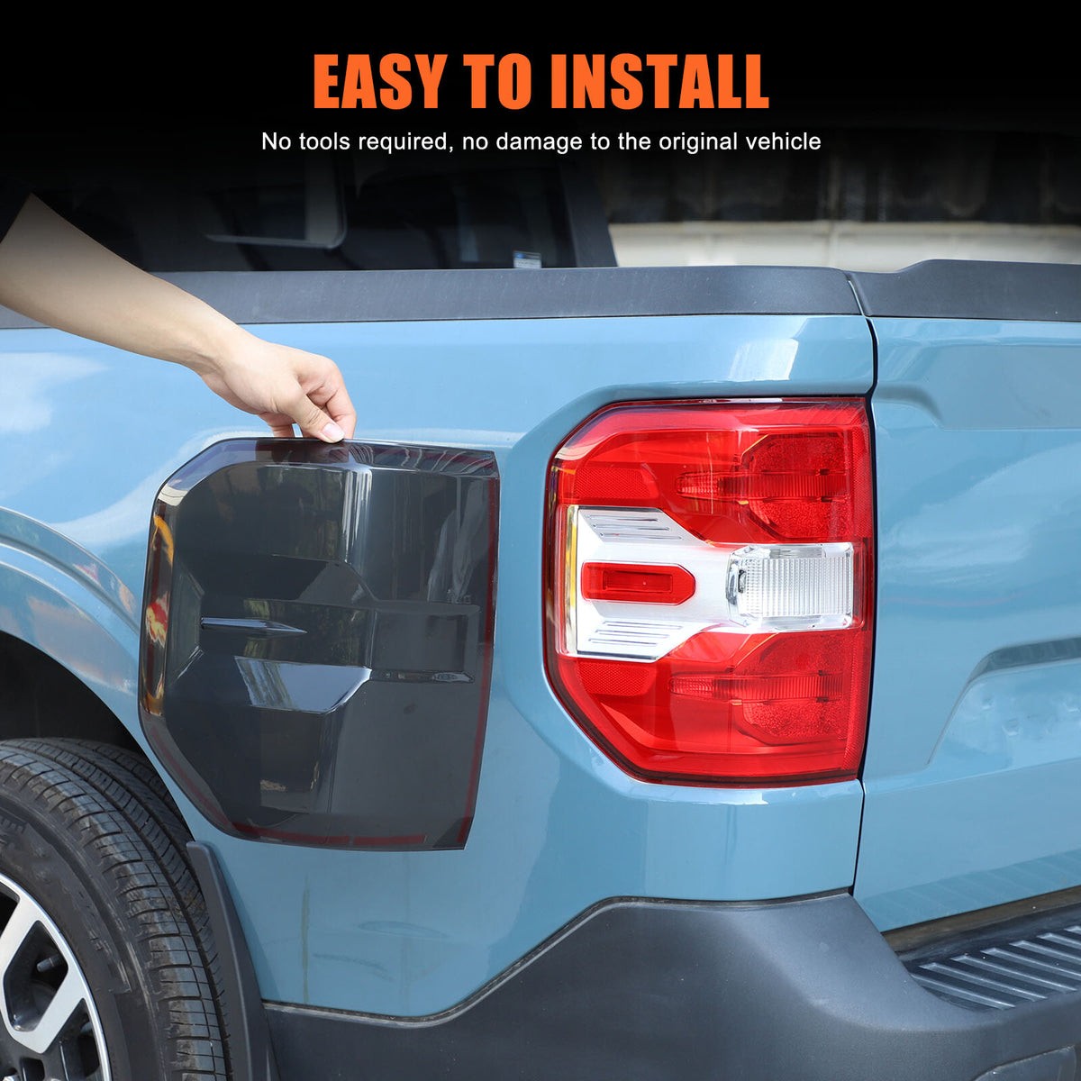 Smoked Black Rear Tail Light Guard Cover Trim Shell For Ford Maverick 2022-2024 3