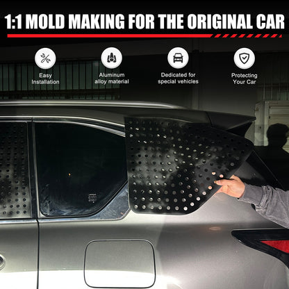 Black Aluminum Rear Triangular Window Honeycomb Panel Trim For Lexus LX J300 22+ 22