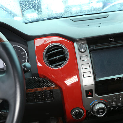 2pcs For Toyota Tundra 14-21 Red ABS Central Control Air Vent Outlet Cover Trim 6