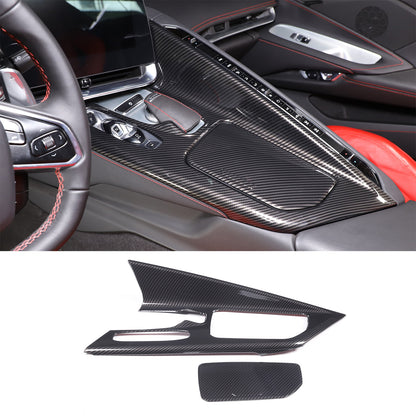 ABS Carbon Fiber Center Console Panel Trim Cover Set For CORVETTE C8 2020-2023 8