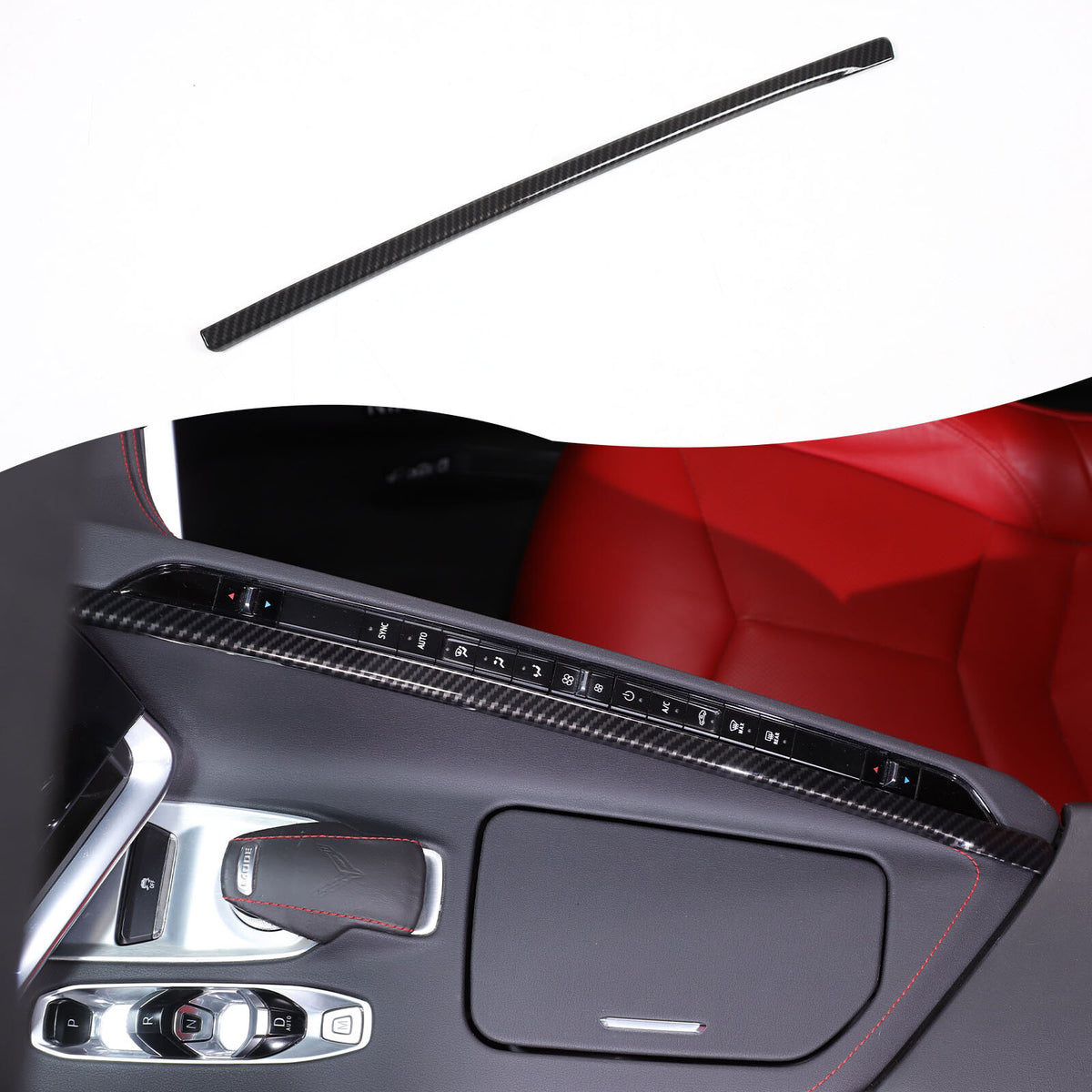 Carbon Fiber ABS Interior Full Decor Cover Trim Kit For Corvette C8 2020-2025 - Styles 51-55 43