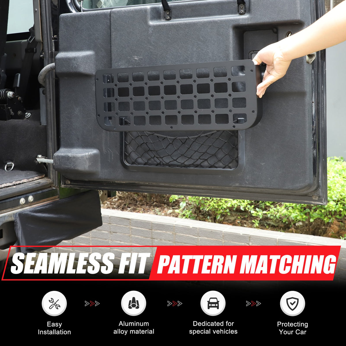 Tailgate Molle Panel Storage Basket For Land Rover Defender L316 2004-2018 32