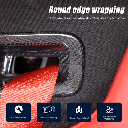 Real Carbon Fiber Seat Safety Belt Button Cover Frame Trim For Corvette C8 20-26 22