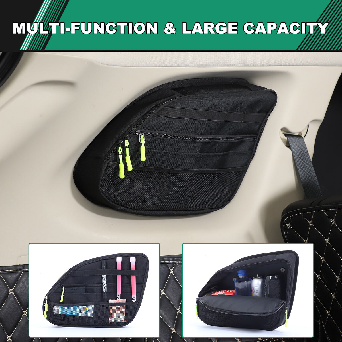 Rear Trunk Left Side Storage Bag Pocket Organizer For Mitsubishi Outlander 16-20 1