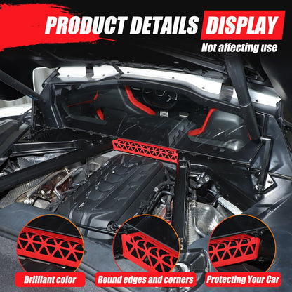 Red Aluminum Engine Bay Strut Bar Connecting Trim Cover For Corvette C8 2020+ 11