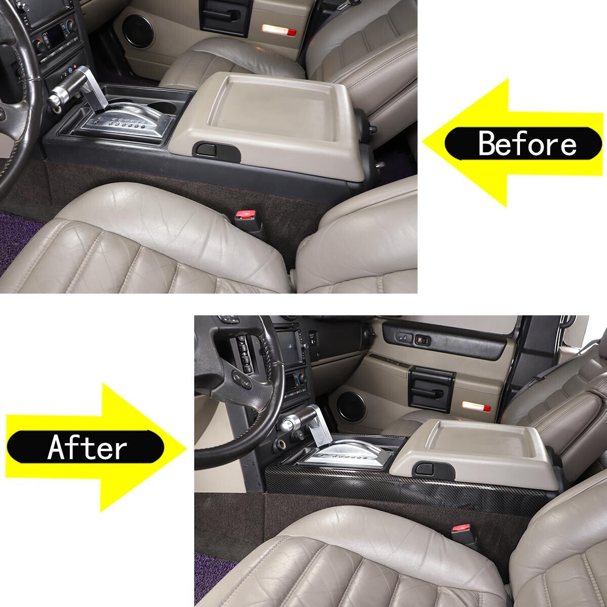 ABS Carbon Fiber Interior Full Set Panel Cover Trim for Hummer H2 2003-2007 - Styles 1-5 18