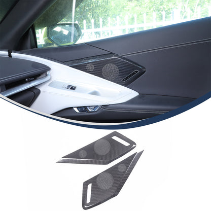 Real Carbon Door Speaker Cover Trim For Corvette C8 Z51 Z06 Coupe 2LT 3LT 20+ US 23