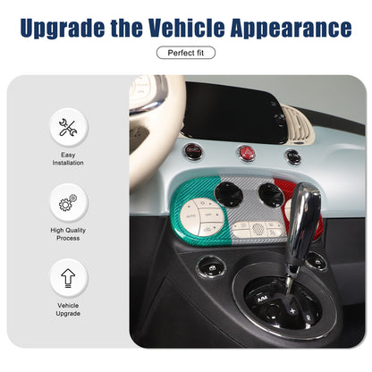 Tri-Color AC Control Switch Bezel Trim For Fiat 500 312 2016+ 5