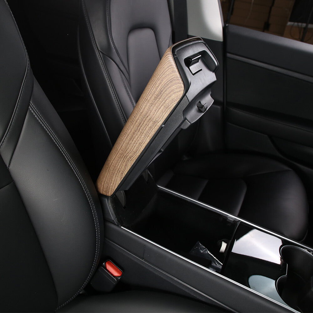 ABS Wood Center Console Armrest Box Panel Trim Cover For Tesla Model 3 17-21 US 11