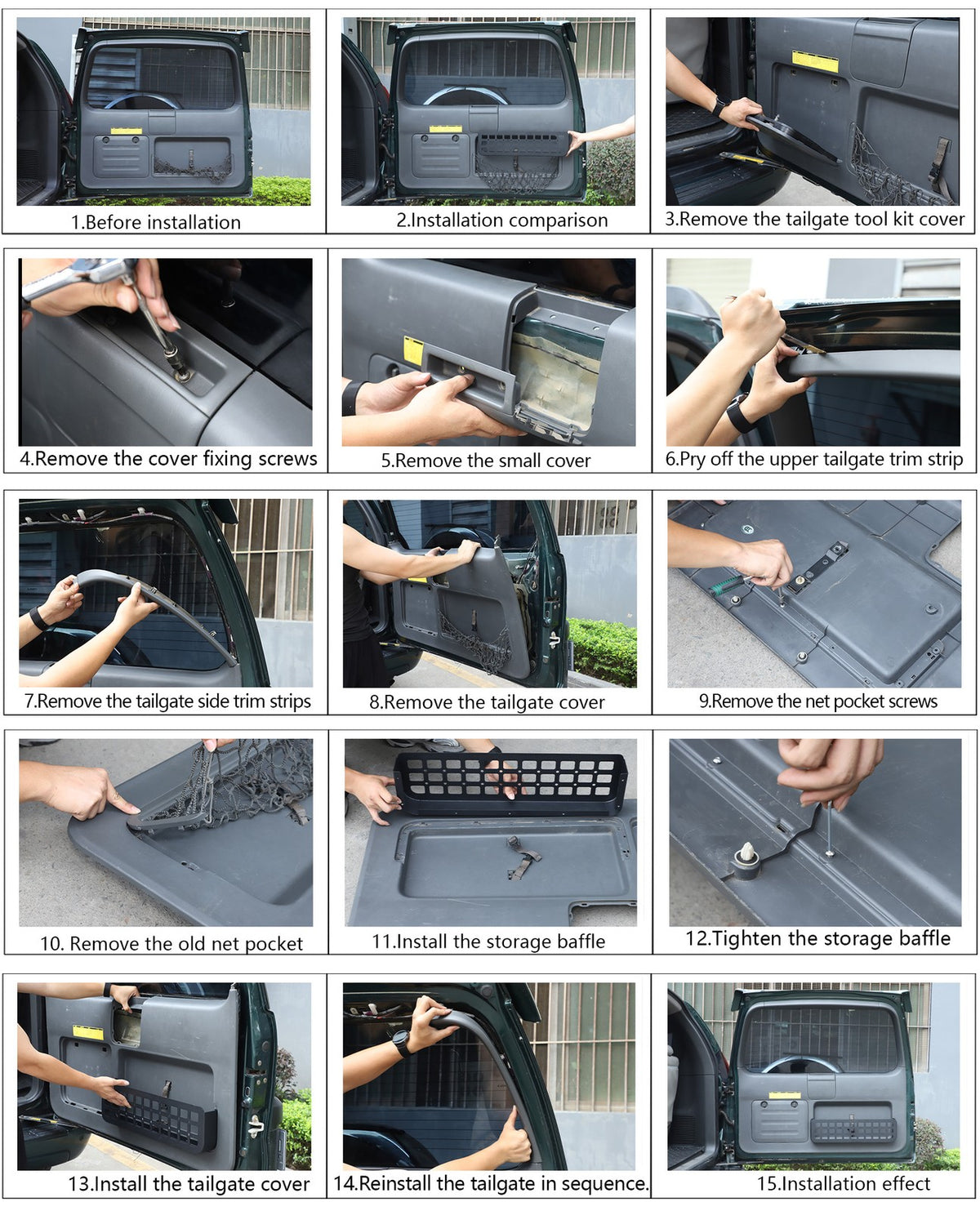 Aluminum Alloy Tailgate Storage Molle Panel For Toyota Prado FJ120 03-09 US 2