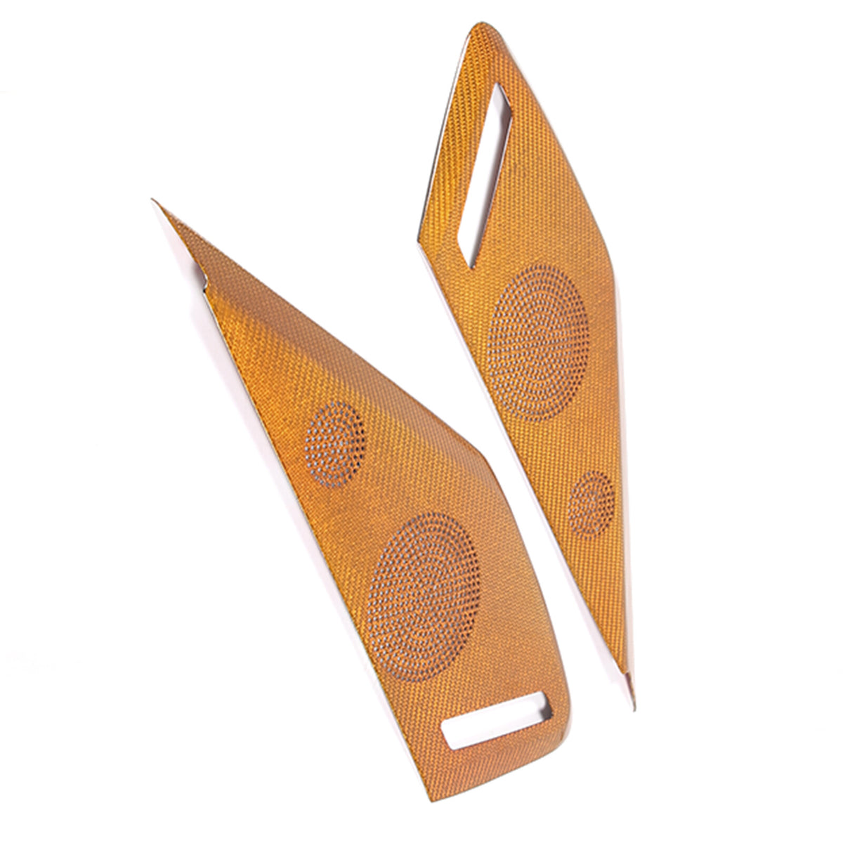 Yellow Real Carbon Fiber Inner Door Speaker Panel Cover For Corvette C8 2020-26 8