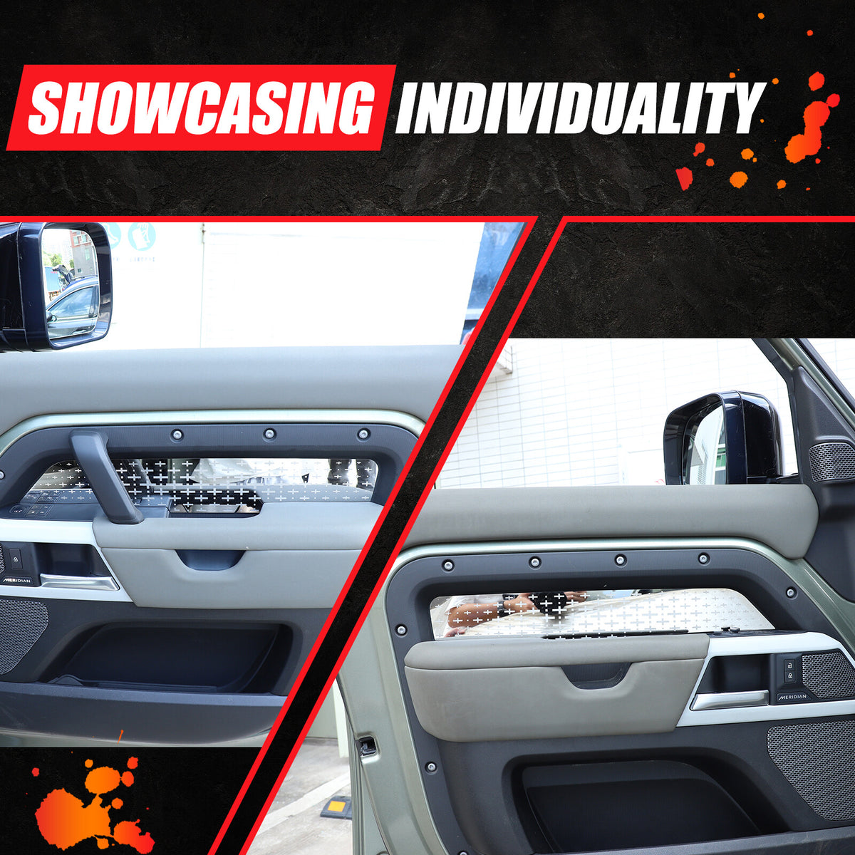 Steel Interior door Panel trim Frame For Land Rover Defender L663 110/130 20-24 13
