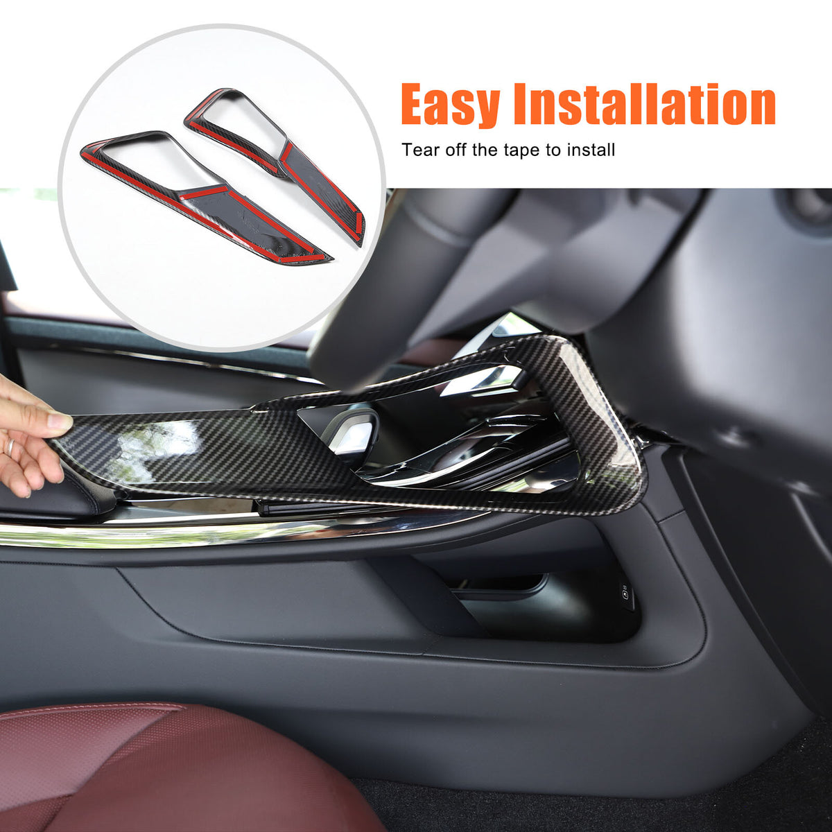 ABS Carbon Fiber Center Console Gear Shift Strip Trim For Range Rover Sport 23+ 6