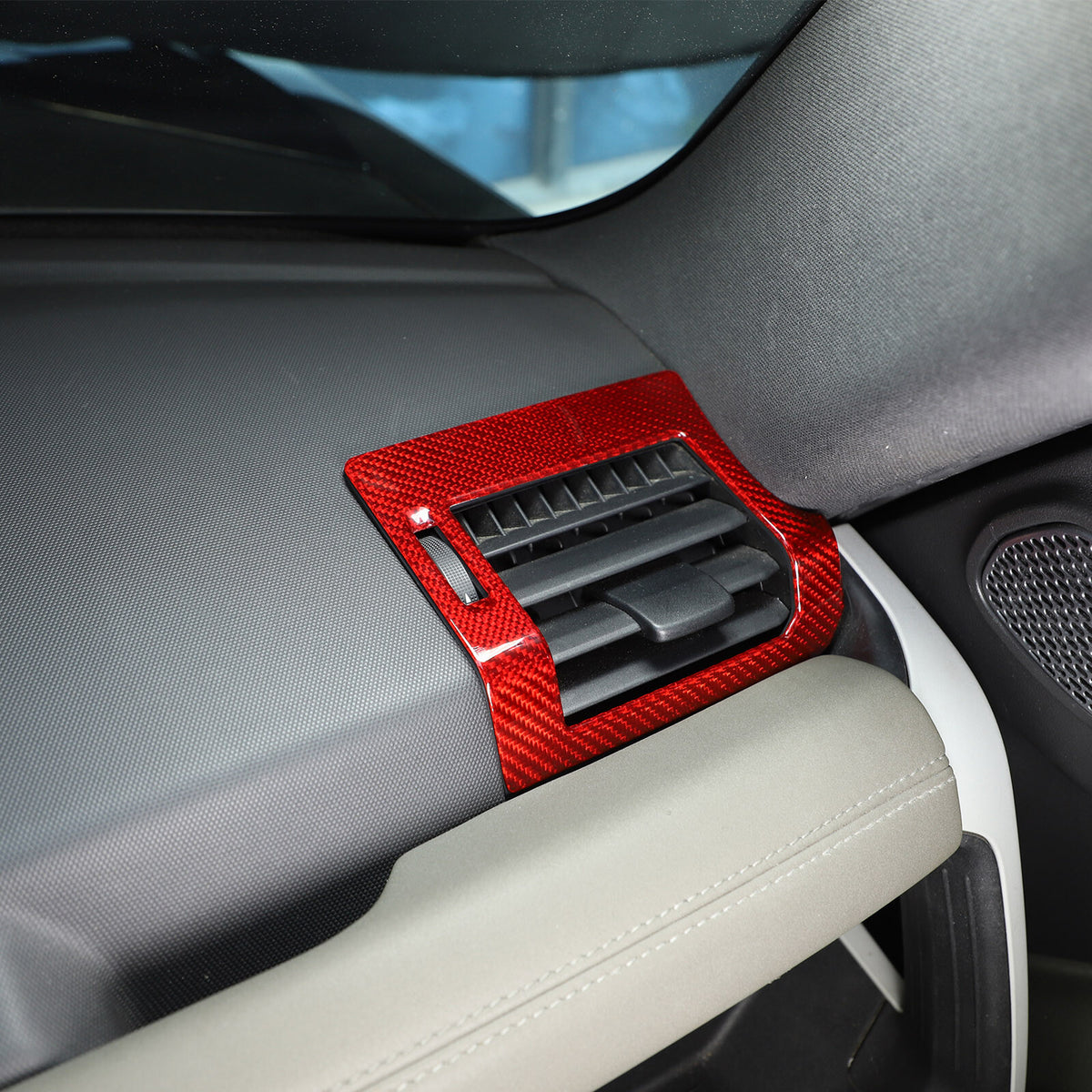 Red Real Carbon Fiber Air Vent Outlet Cover Trim For LR Defender L663 2020-24 10