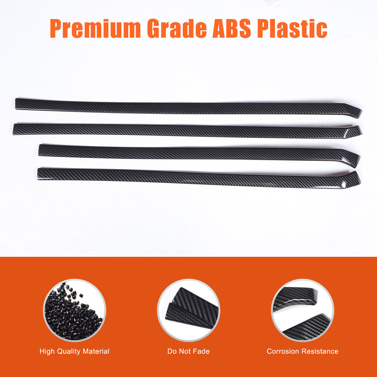ABS Carbon fiber Interior door panel Trim Strip Cover For Toyota Tacoma 2024+ 10