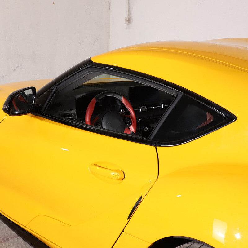 Matte balck Window Frame Trim Cover S. Steel 6 Pcs For Toyota Supra A90 2019-24 4