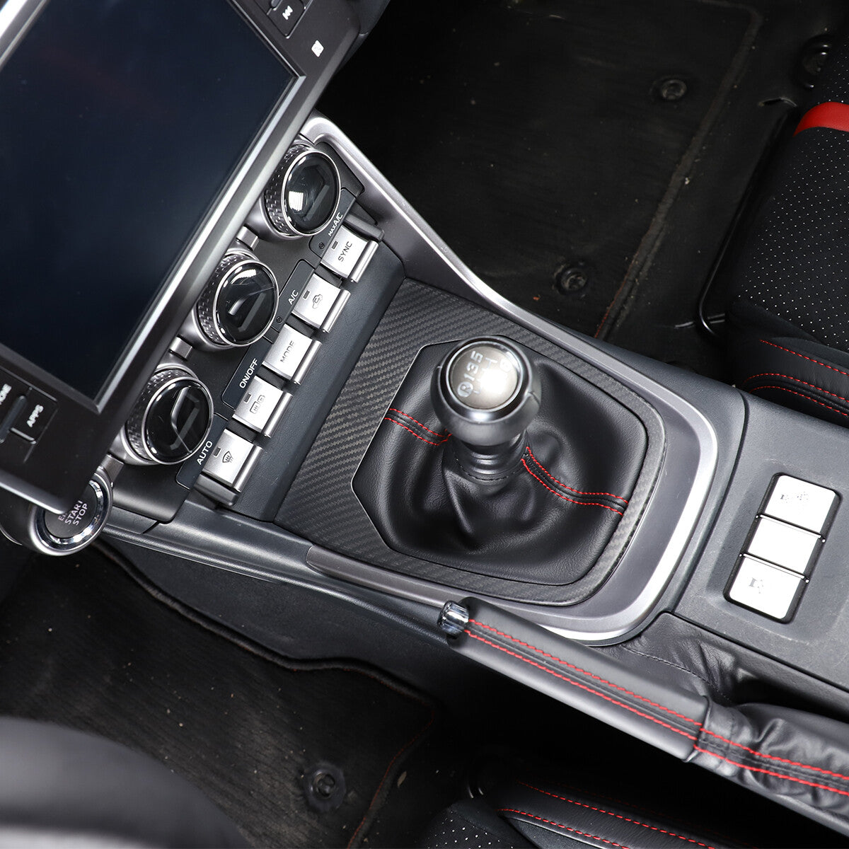 Matte Black Carbon Fiber Gear Shift Panel Cover For Toyota 86/ Subaru BRZ 2022+ 2